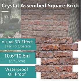 12 Pcs Red Rock Wall Peel And Stick Wallpaper Waterproof PVC Self Adhesive Decorative Easy To Maintain For Kitchen, Bathroom (PCS: 12MZ-5-131)