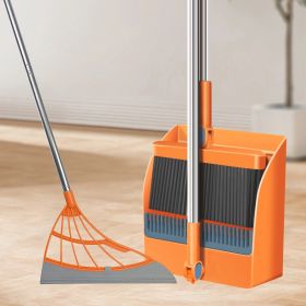 3-Piece Broom Set, Suitable for Cleaning Carpets and Floors, Applicable to Offices, Kitchens and Homes, with Deep Cleaning Squeegee for Water Scr (Color: Orange)